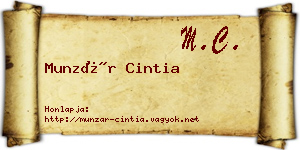Munzár Cintia névjegykártya